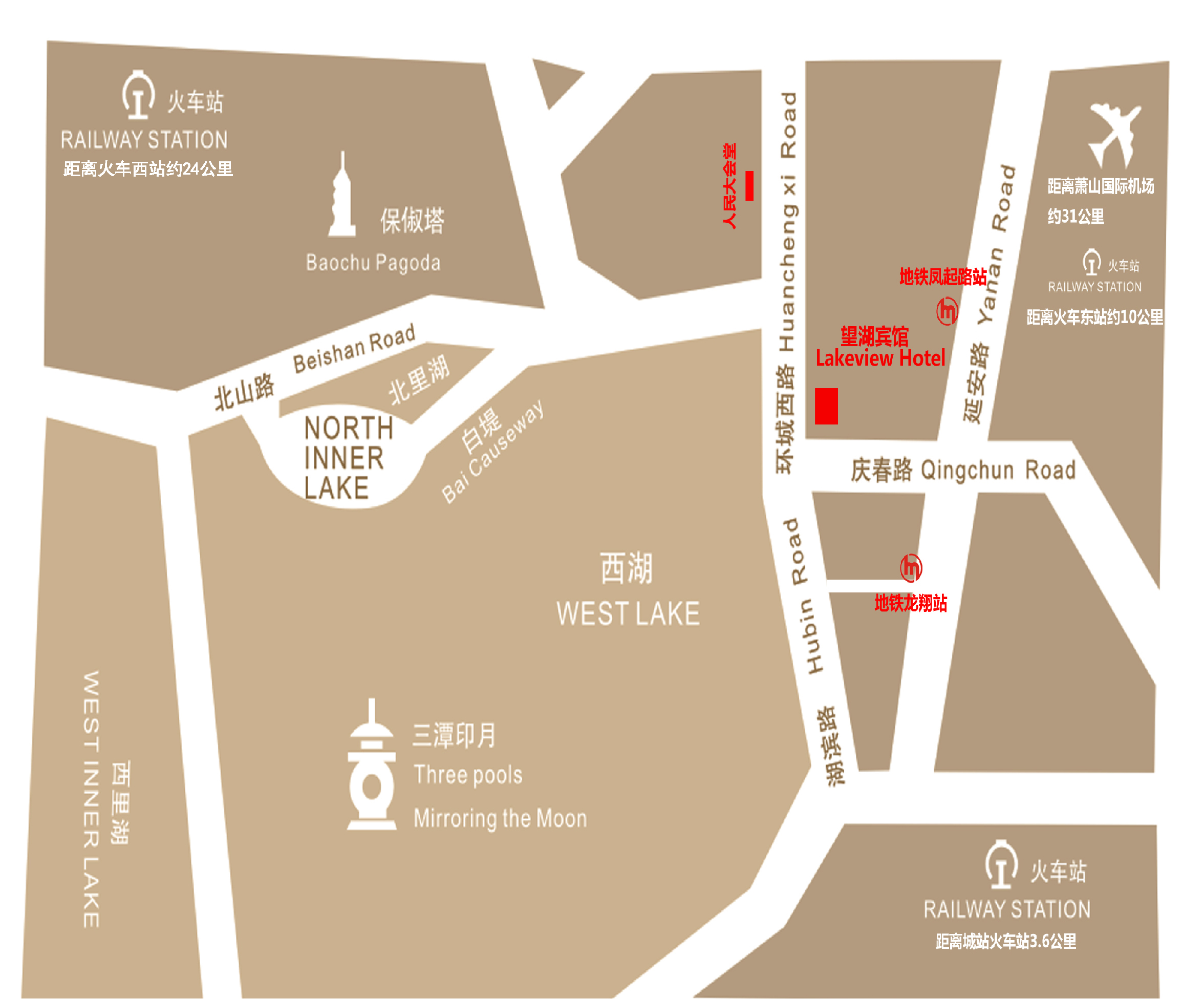 杭州望湖宾馆位置示意图